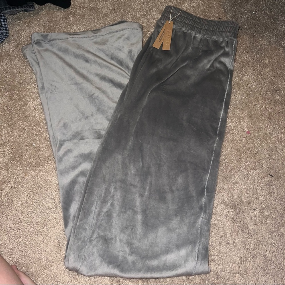 NWT Skims Smoke Velour Wide Leg Pants | Size Small |
